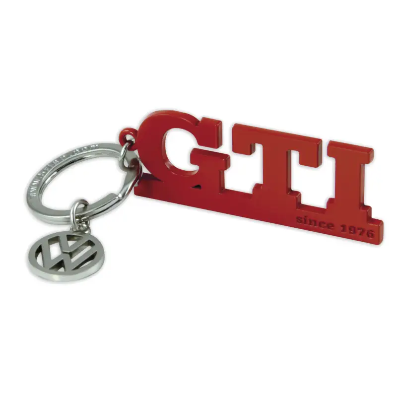 Sale VW GTI Schlüsselanhänger Logo Schlüsselring Metall Schriftzug Anhänger Keyring rot GTIKH01