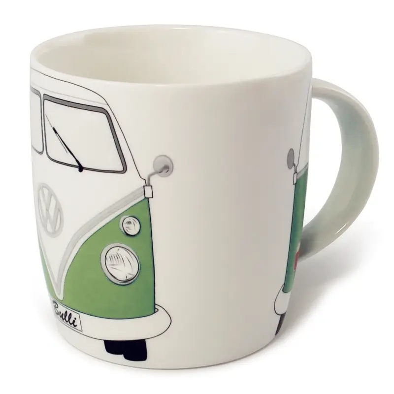 VW T1 Bus Tasse Becher 370ml Kaffeetasse Kaffeebecher Bulli weiß/grün BUTA09 Neu Im Sortiment
