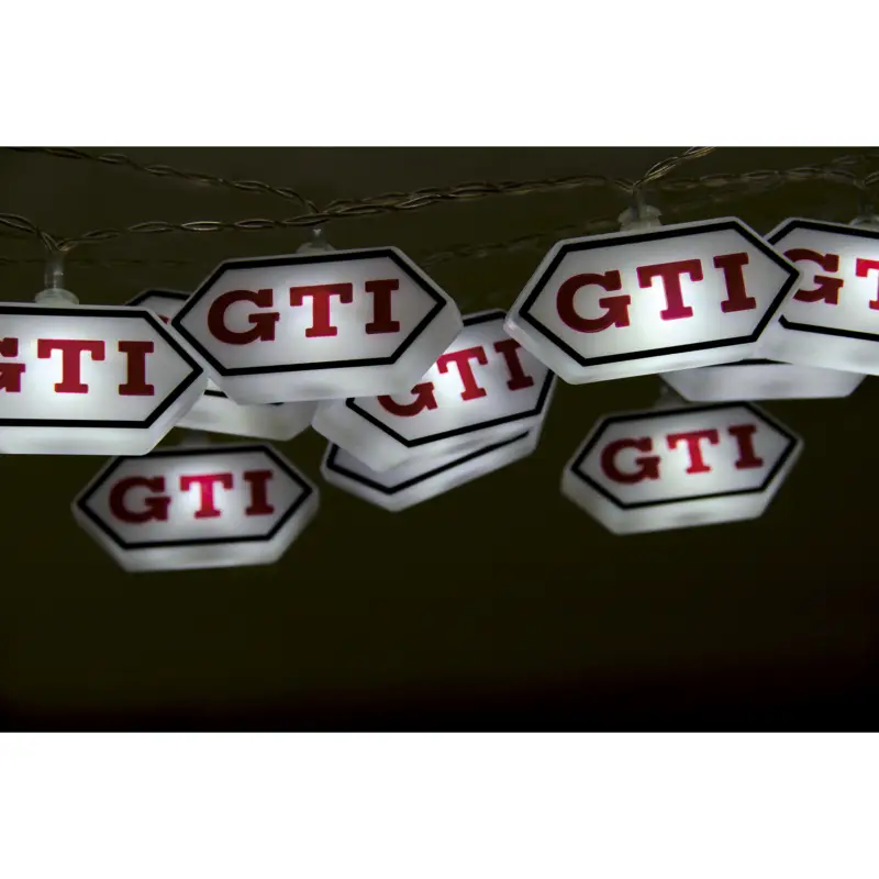 VW GTI Lichterkette 3m 20x LED Leuchte Accessoires Logo weiß GTILC01 Schneller Versand