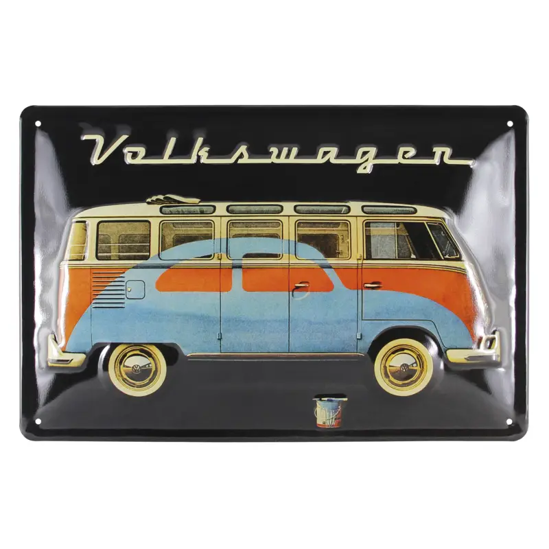 VW T1 Bus & Käfer Blechschild 30x20cm Retromotiv Nostalgie schwarz BB5002 Schnäppchen