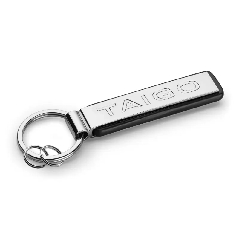 Knallerangebot Original VW Schlüsselanhänger Taigo Keyring Metall Anhänger PU-Leder silber 000087010CGYPN