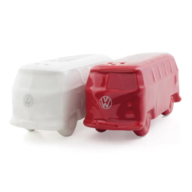 Knallerangebot VW T1 Bus 3D Salzstreuer Pfefferstreuer Keramik Bulli weiß/rot BUPS01
