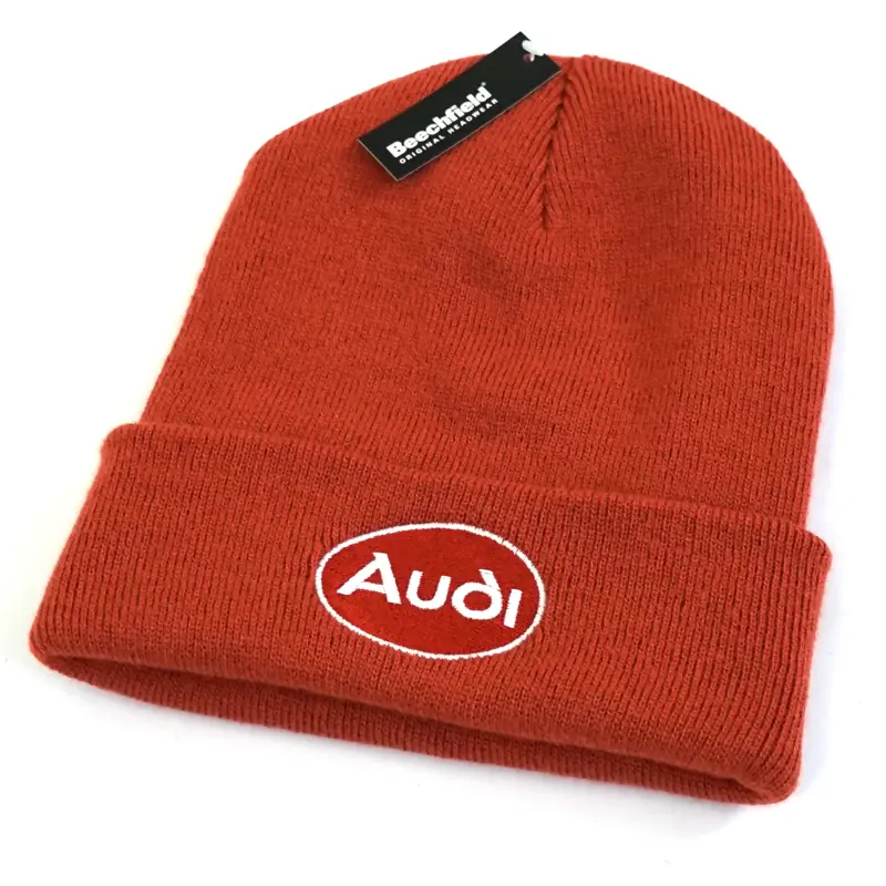 Meistverkauft Audi Mütze Feinstrick Beanie Audi Oval Logo braun A7-7224