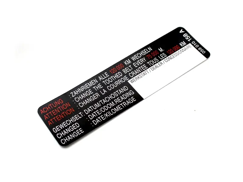Original VW Audi Seat Skoda Zahnriemenschild 120.000 km Kennschild Heißes Angebot