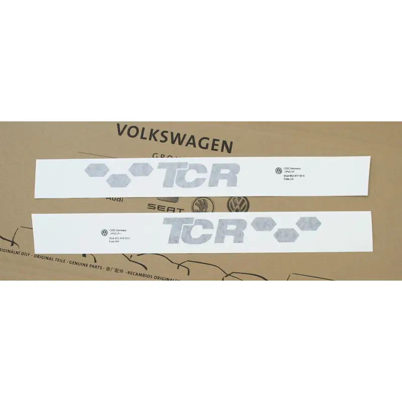 Original VW Golf 7 (5G) GTI TCR Dekorfolie Set hinten links rechts Tuning Logo ralleyschwarz Direkt Vom Hersteller