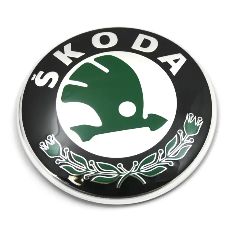Günstig Original Skoda Zeichen vorn hinten Emblem Zeichen Logo Frontklappe Heckklappe 1U0853621CMEL