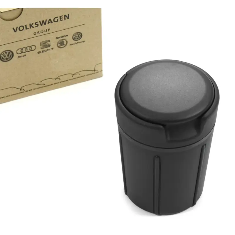 Original VW Aschenbecher Mittelkonsole Ascher mit Gehäuse Becher titanschwarz Neue Ware