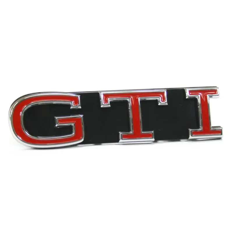 Direktkauf Original VW GTI Schriftzug vorn Kühlergrill Clip Plakette Logo Design schwarz/rot