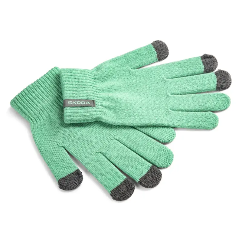 Günstig Original Skoda Strickhandschuhe Damen Handschuhe grün Touchscreen Bedienung Smartphone