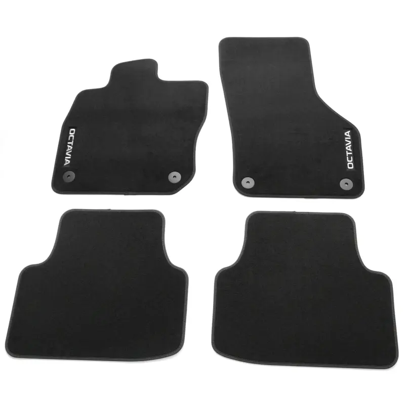 Markenprodukt Original Skoda Octavia 4 (NX) e-Tec Prestige Textil Fußmatten schwarz Velours Stoffmatten 5E4061270B