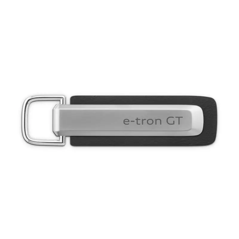 Original Audi e-tron GT Schlüsselanhänger Metall Leder Anhänger Schlüsselring Gravur 3182501700 Ausverkauf
