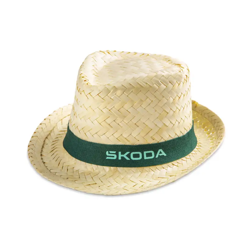 Geprüft Original Skoda Strohhut Hut Sonnenhut Logo Canotier 6U0084308F