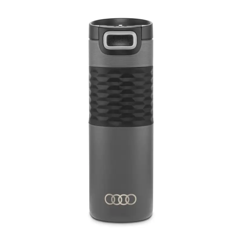 Zertifiziert Original Audi Isolierbecher Trinkflasche Isolierflasche Ringe Logo 500ml grau 3292500100