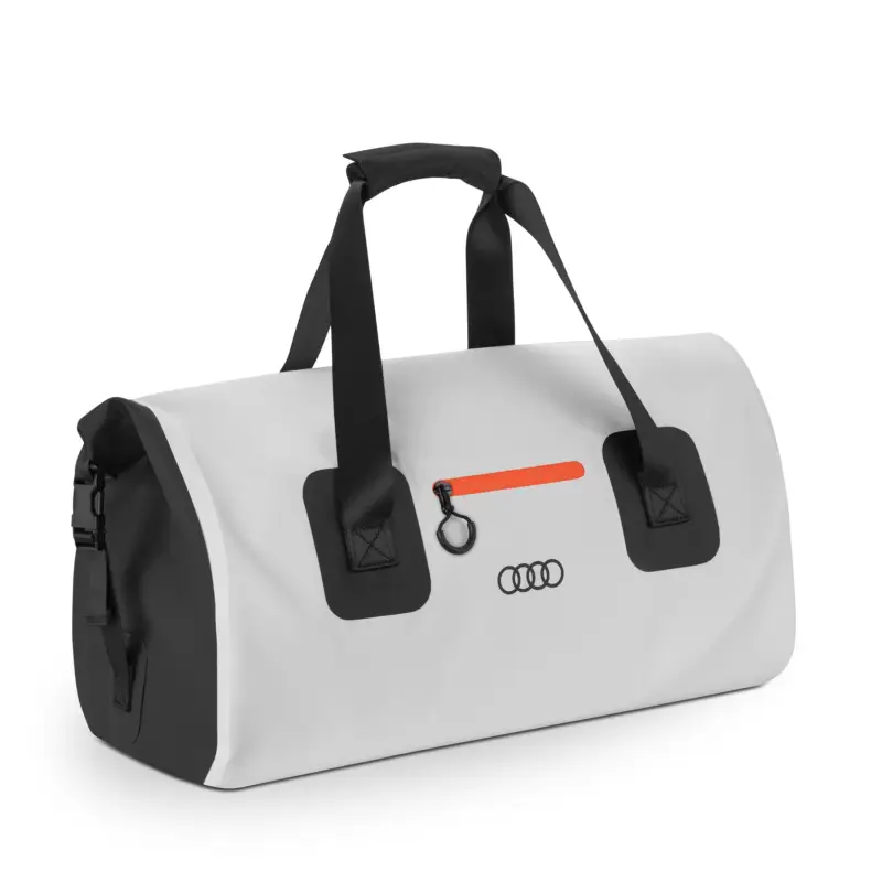 Original Audi Reisetasche wasserdicht Duffle Bag Tragetasche Ringe Logo grau 3152400800 Wochenendangebot