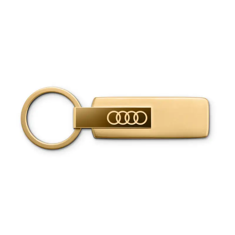 Original Audi Schlüsselanhänger Ringe Logo Edelstahl Schlüsselband Keyring goldfarben 3182501820 Nur Heute
