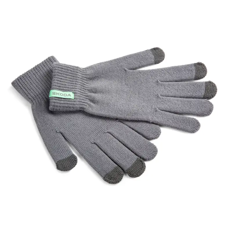 Original Skoda Strickhandschuhe Herren Handschuhe grau Touchscreen Bedienung Smartphone Mega-Angebot