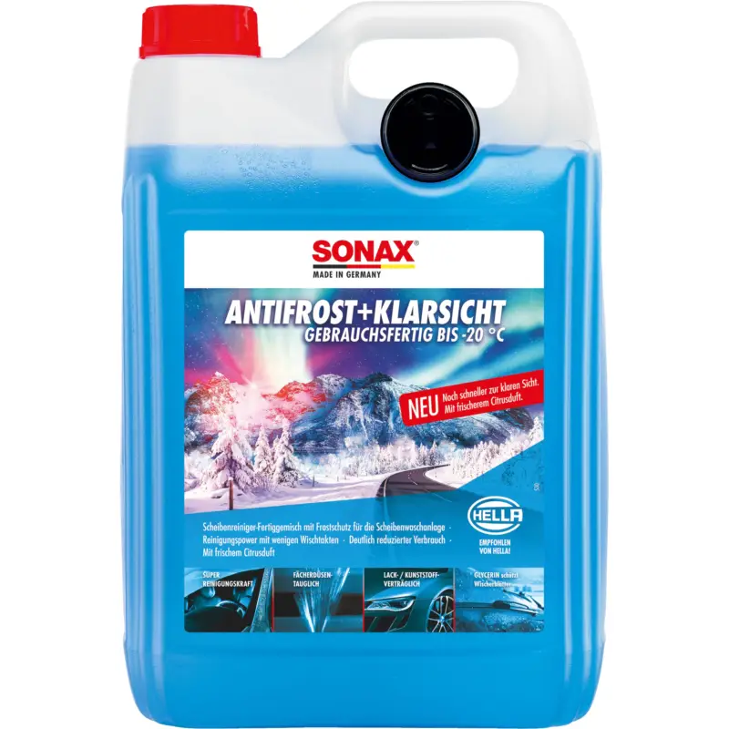 SONAX Scheibenreiniger AntiFrost+KlarSicht Citrusduft Frostschutz Wischwasser 5L Kanister 03325000 Sichere Zahlung