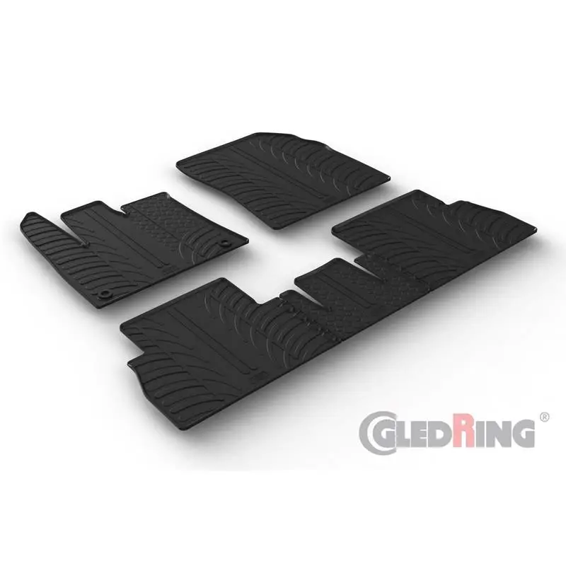 Gummi-Fußmatten passend für Citroen Berlingo/Opel Combo Life/Peugeot Rifter ab 8/2018 (Beifahrersitz umklappbar und ovale Clips) Top-Seller